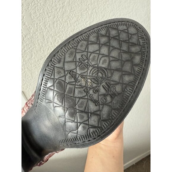 Circle G Cutout Zip Wine Leather Booties Distress Cowgirl Rodeo Western 7.5 - Picture 11 of 11